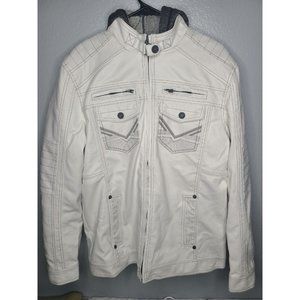 Buckle Black White Pleather Jacket, NWT, MSRP $109.95 Size L